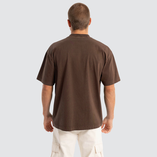 model wears Merch Street Tee Pigment Chocolate T-Shirts Brown - image 4