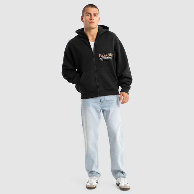 model wears Fingal Zip Jumper Anthracite Black Hoodies Black - image 2