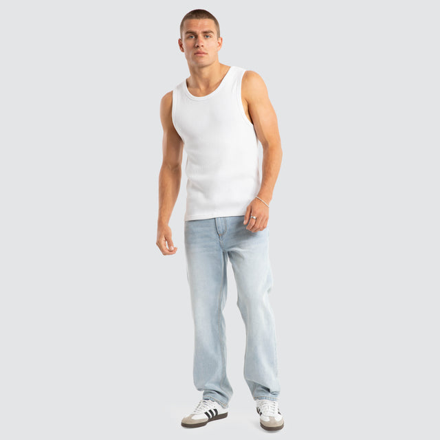 Kai Heavy Waffle Singlet Optical White