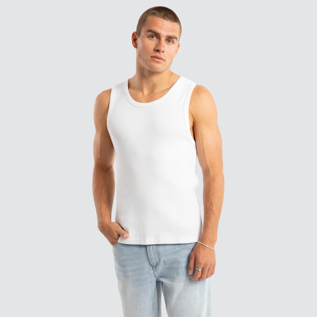 Kai Heavy Waffle Singlet Optical White