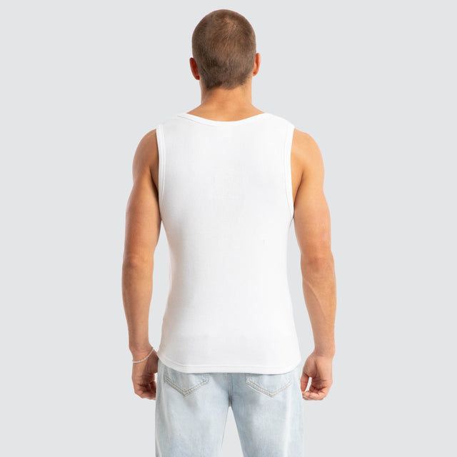 Kai Heavy Waffle Singlet Optical White