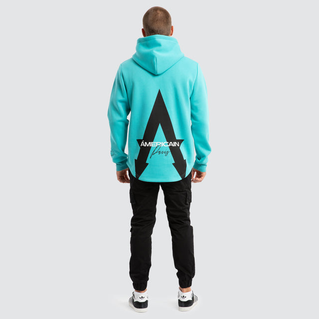 model wears Grand Dual Curved Hoodie Baltic Hoodies Green - image 5
