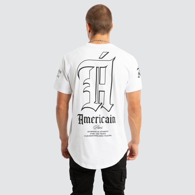 model wears Alden Dual Curved Tee Optical White T-Shirts White - image 1