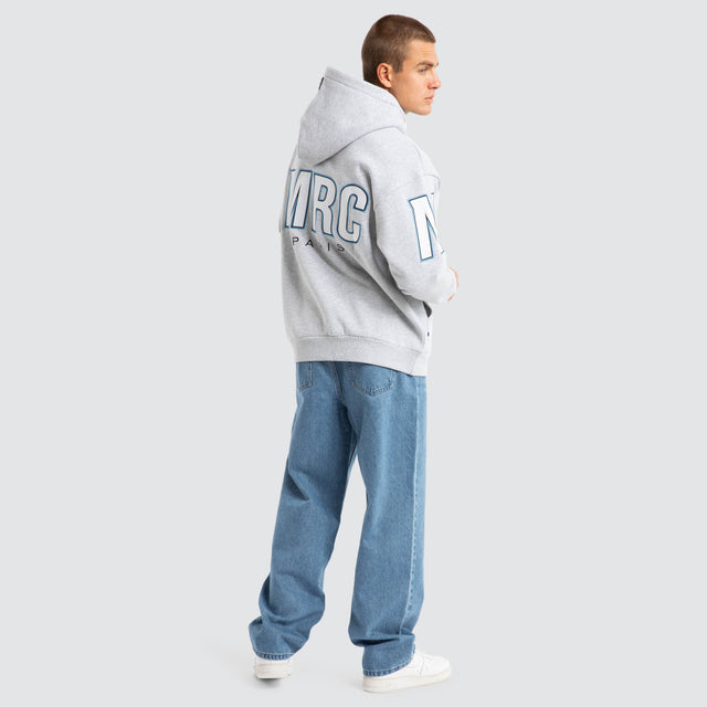 model wears Credential Relaxed Hoodie Grey Marle Hoodies Grey - image 5