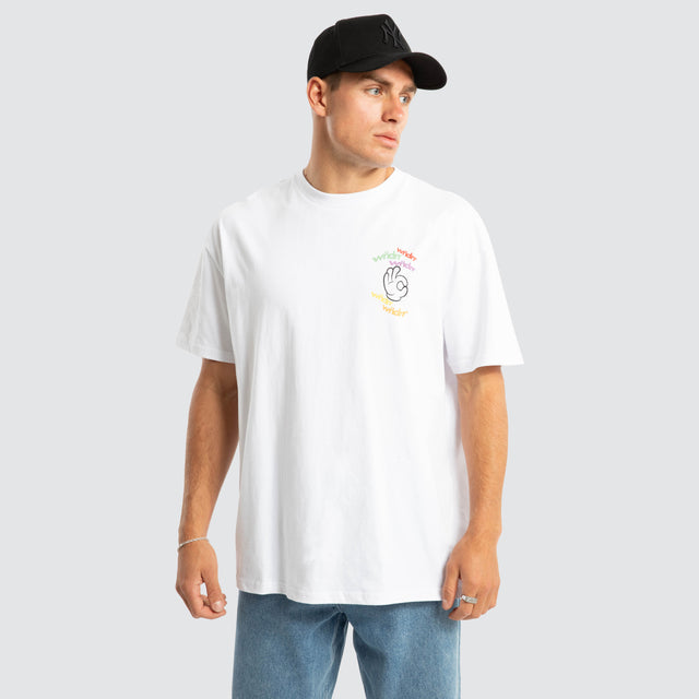 Ribbon Box Fit Tee White