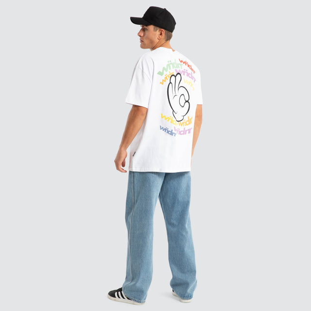 Ribbon Box Fit Tee White
