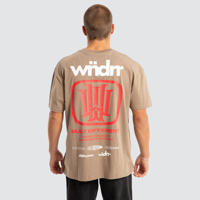 model wears Hondo Box Fit Tee Neutral T-Shirts Beige - image 1