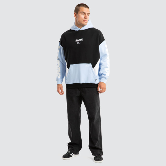 model wears Privacy Panel Hoodie Black Hoodies Black - image 2