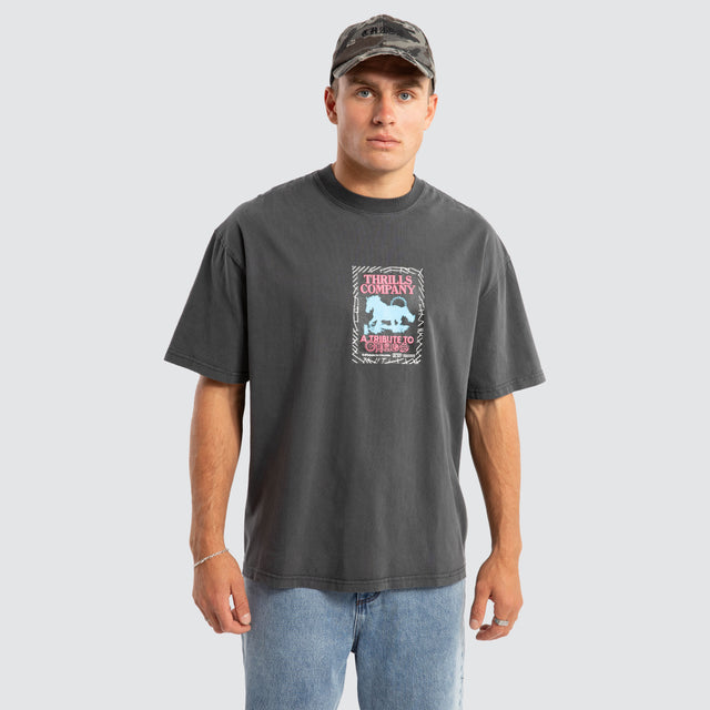 model wears Chain Of Formation Box Fit Tee Grey T-Shirts Grey - image 1
