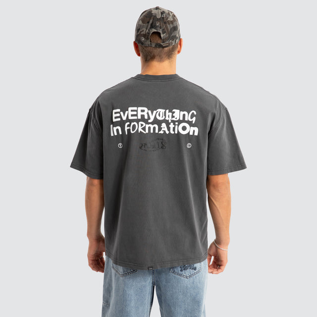 Chain Of Formation Box Fit Tee Grey