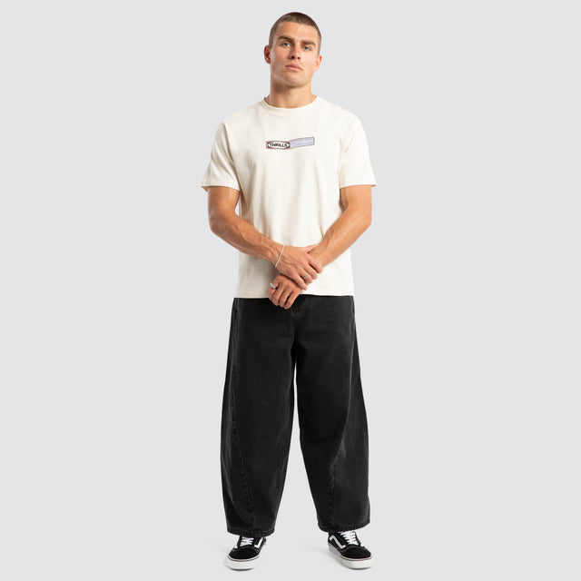 model wears Barrel Leg Denim Jean Black Pants Black - image 3