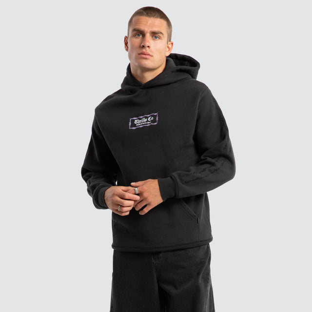 model wears Lighten Up Slouch Hoodie Black Hoodies Black - image 3