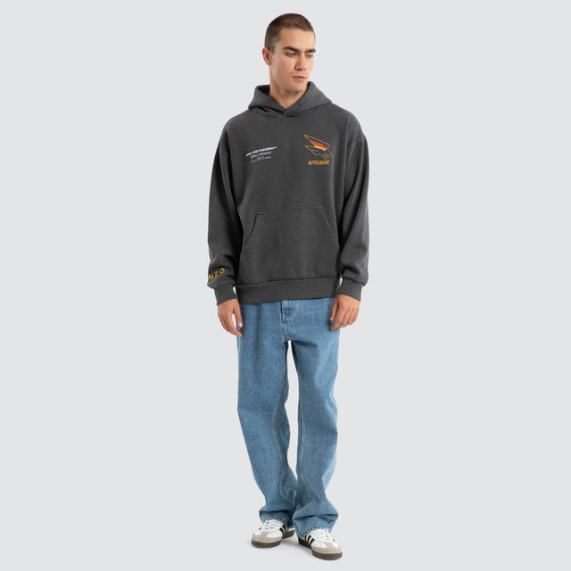 Adelaide Crows AFL Vintage Hoodie Pigment Asphalt