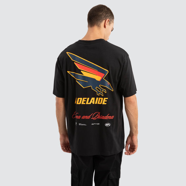 model wears Adelaide Crows AFL Season Tee Jet Black T-Shirts Black - image 1
