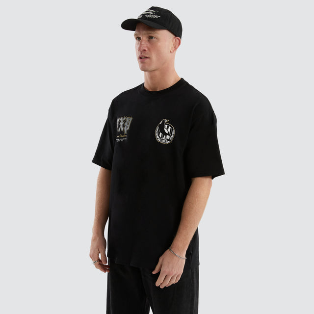 Collingwood Magpies AFL Fallback Tee Jet Black
