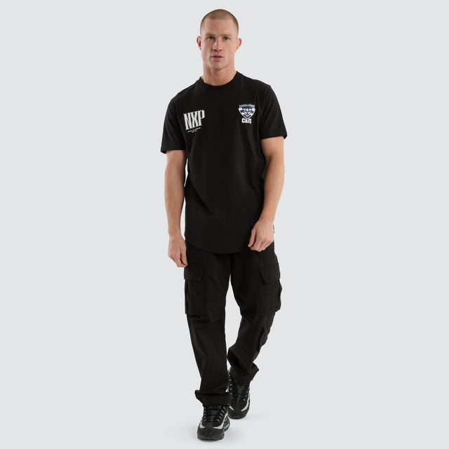 model wears Geelong Cats AFL Legend Tee Jet Black T-Shirts Black - image 4