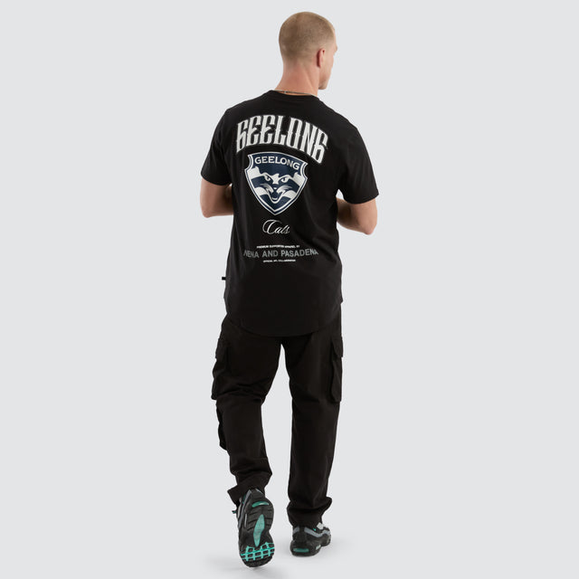 model wears Geelong Cats AFL Legend Tee Jet Black T-Shirts Black - image 5