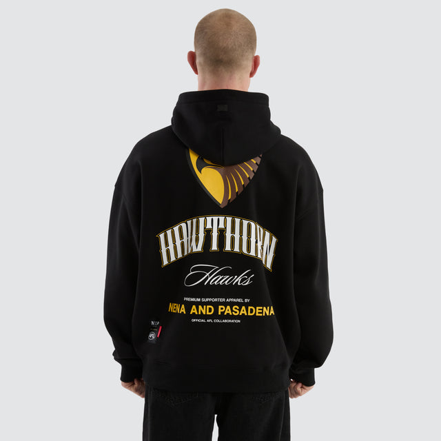 Hawthorn Hawks AFL Fighter Hoodie Jet Black