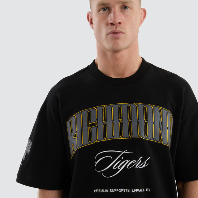 Richmond Tigers AFL Game-On Loopback Tee Jet Black