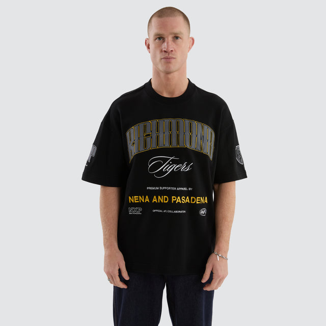 Richmond Tigers AFL Game-On Loopback Tee Jet Black