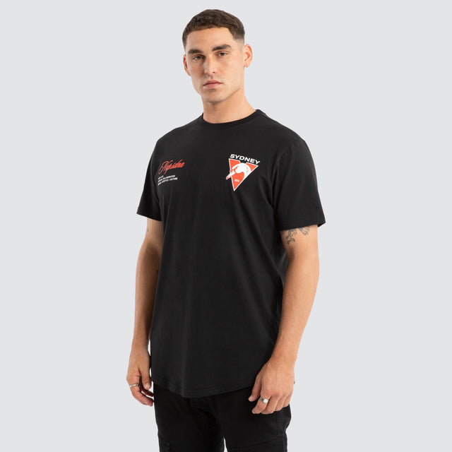 Sydney Swans AFL Prime Tee Jet Black