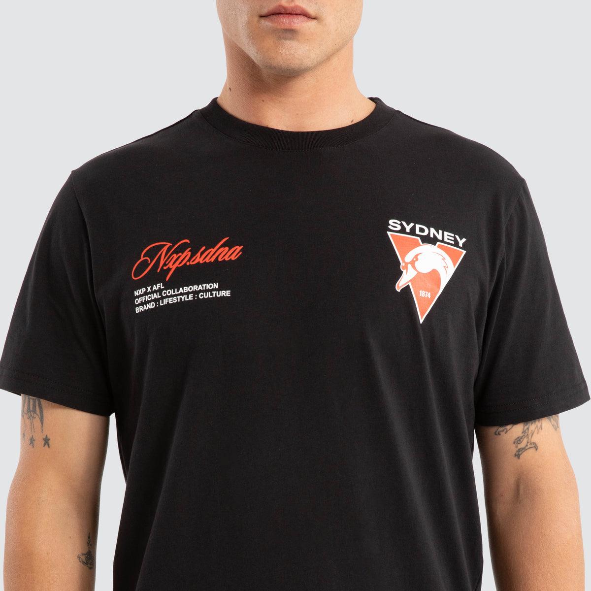 NXP x AFL Sydney Swans Prime Tee in Jet Black Neverland Store