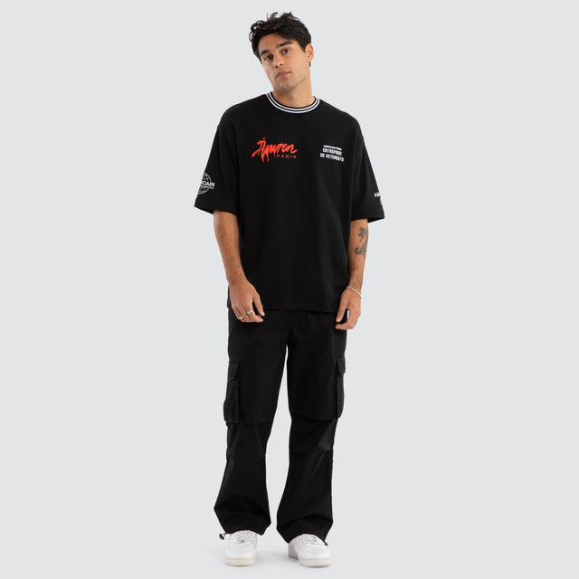 model wears National Oversized Tee Jet Black T-Shirts Black - image 2