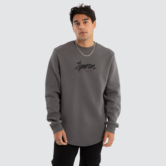 Power Dual Curved Sweater Charcoal