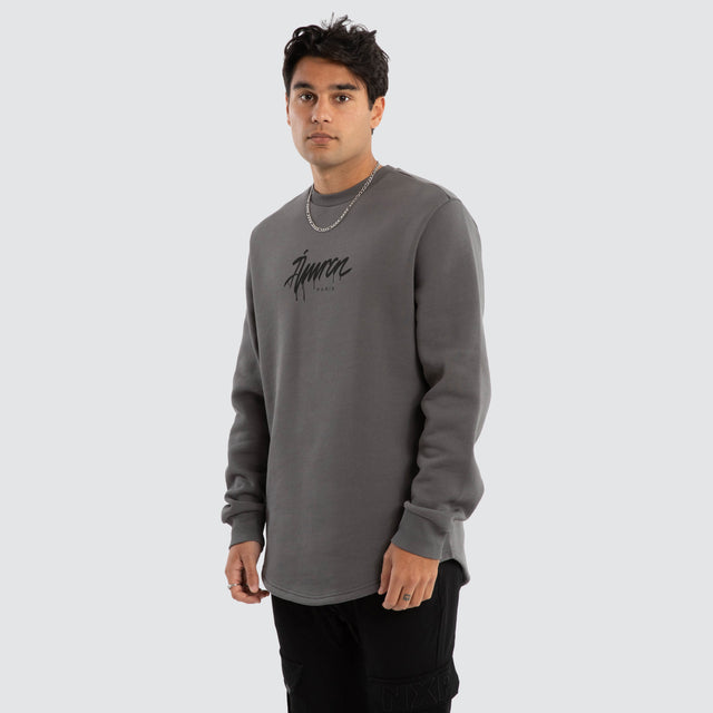 Power Dual Curved Sweater Charcoal