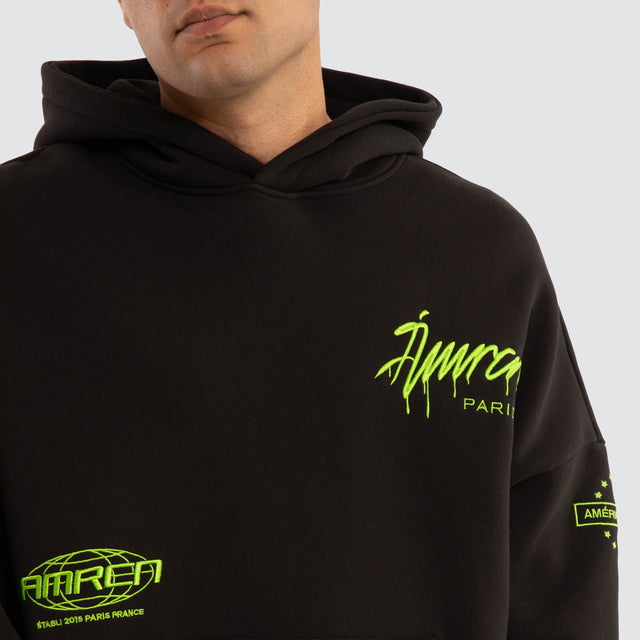 model wears Idol Relaxed Hoodie Jet Black Hoodies Black - image 5