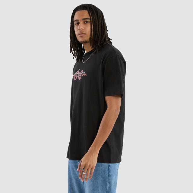 Fear Loopback Box Fit Tee Jet Black