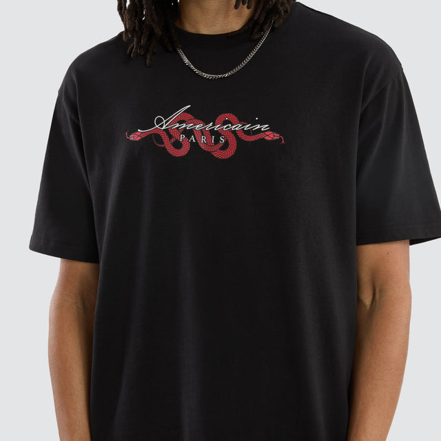 Fear Loopback Box Fit Tee Jet Black