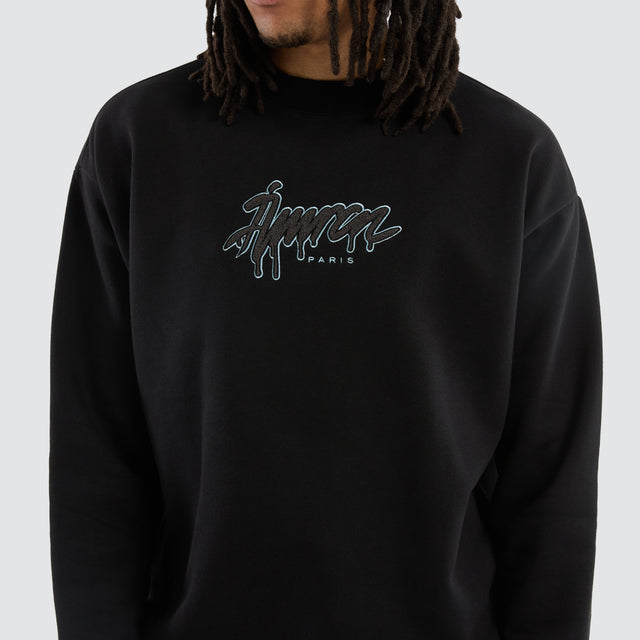 Drip Relaxed Sweater Jet Black