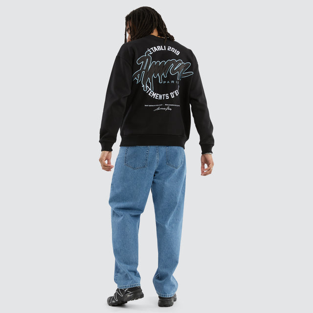 Drip Relaxed Sweater Jet Black