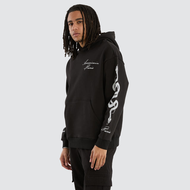 Serpent Relaxed Hoodie Jet Black