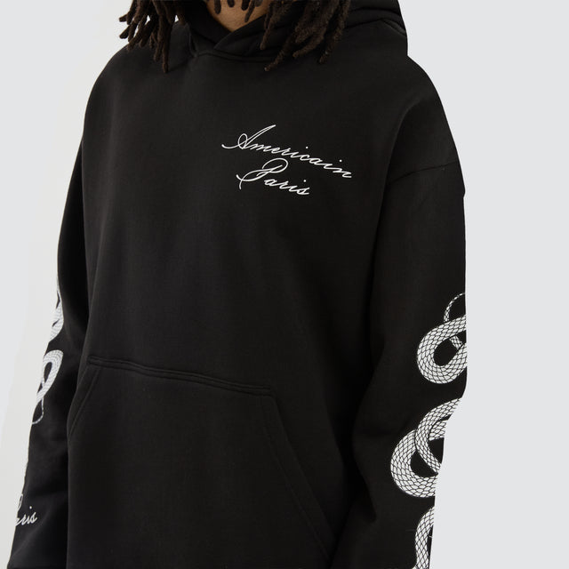 Serpent Relaxed Hoodie Jet Black