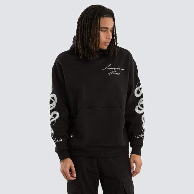 Serpent Relaxed Hoodie Jet Black
