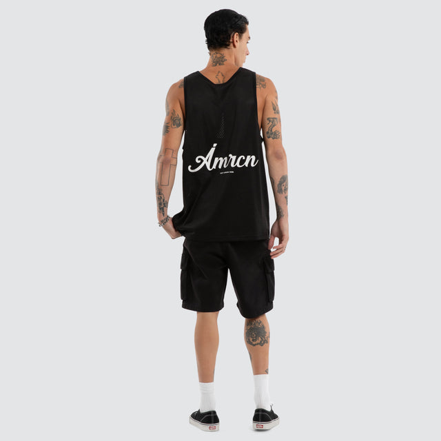Warm Up Mesh Tank Jet Black