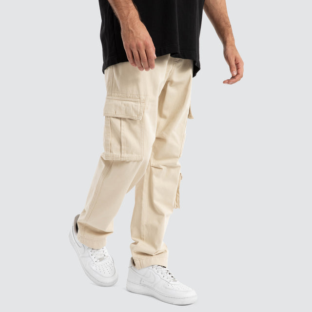 model wears Colby Cargo Pant Bone Neutral Pants Cream - image 5