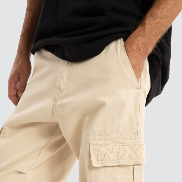 model wears Colby Cargo Pant Bone Neutral Pants Cream - image 6