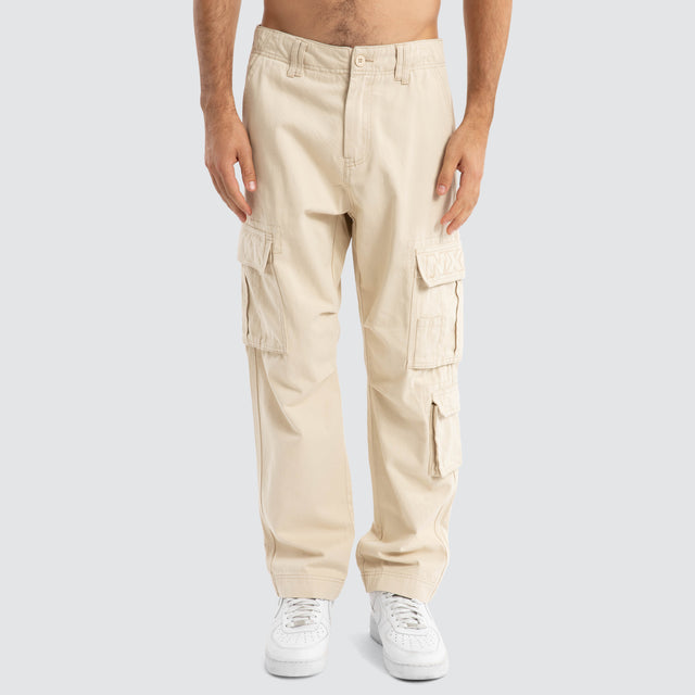 model wears Colby Cargo Pant Bone Neutral Pants Cream - image 2