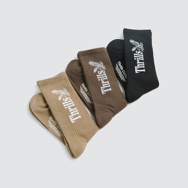 Thrills Workwear 5 Pack Sock Desert/Black/Silver Grey