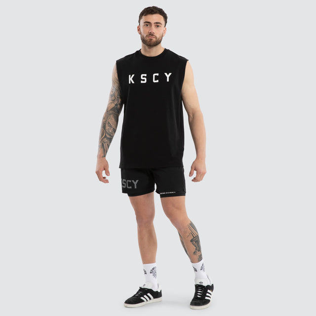 Vigor Split Hem Muscle Jet Black