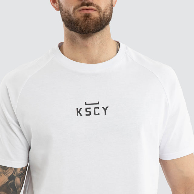 Vital Raglan Dual Curved Tee Optical White