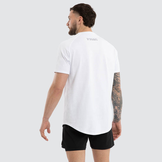 Vital Raglan Dual Curved Tee Optical White