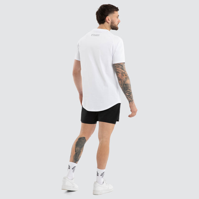 Vital Raglan Dual Curved Tee Optical White