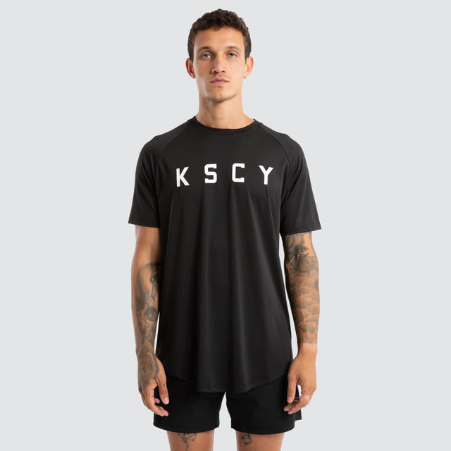 Prime Raglan Dual Curved Tee Jet Black