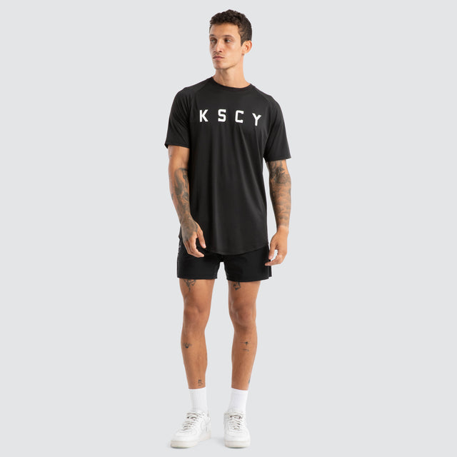Prime Raglan Dual Curved Tee Jet Black