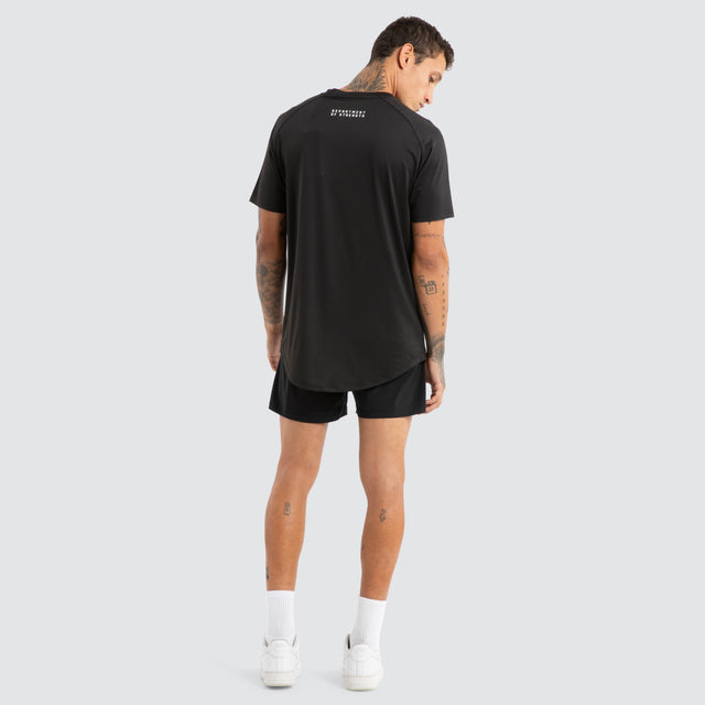 Prime Raglan Dual Curved Tee Jet Black