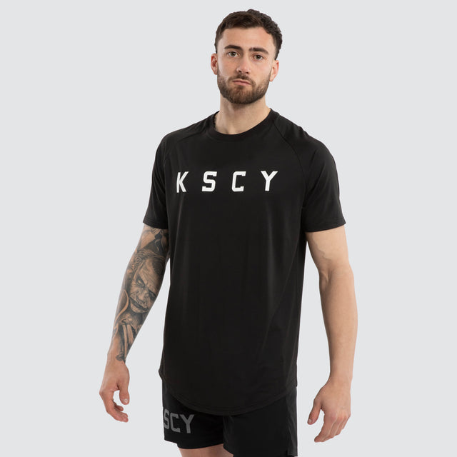 Prime Raglan Dual Curved Tee Jet Black